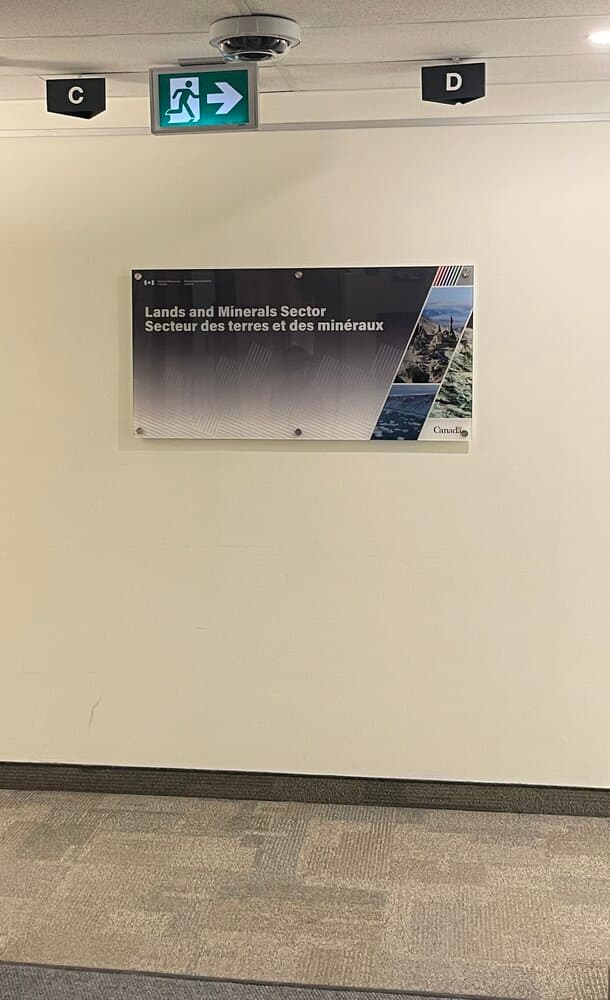 Corporate office room identification sign Ottawa