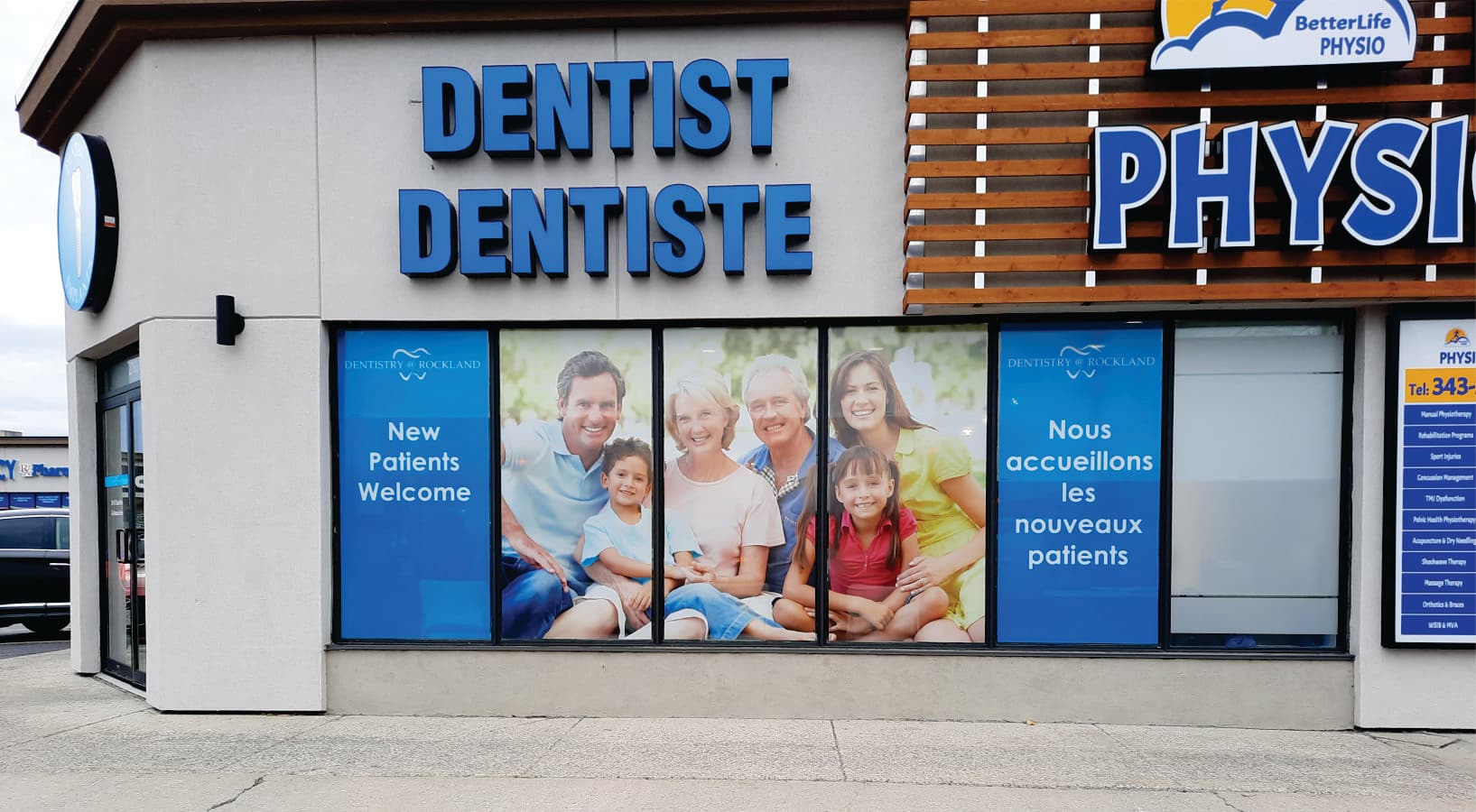 Dentist Dentiste – Bilingual exterior signage