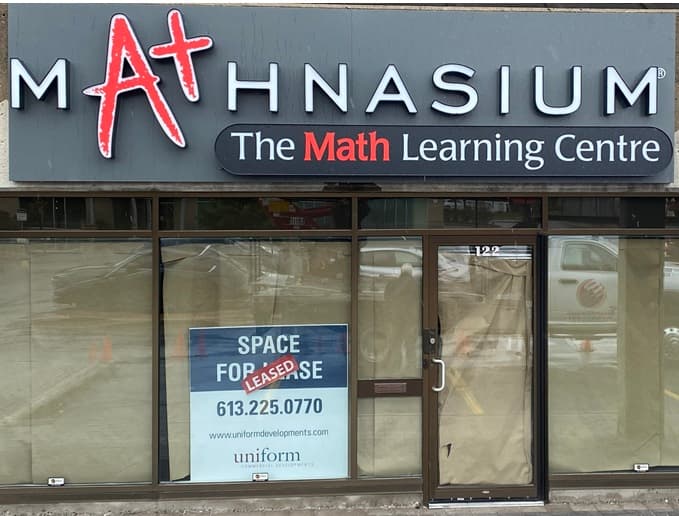 Aluminum storefront sign Ottawa learning centre