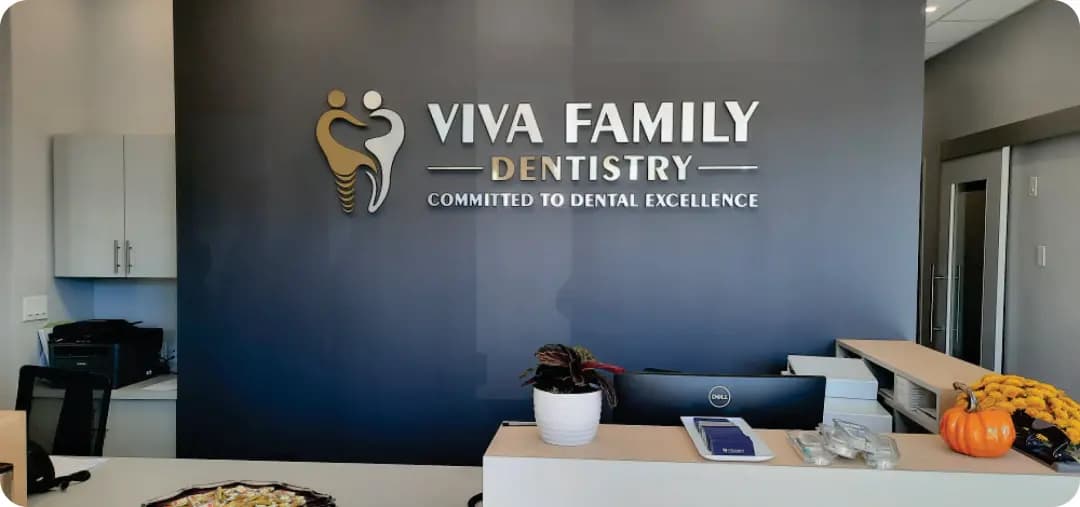 Viva Family Dentistry – Reception wall signage