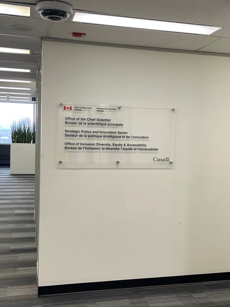 Interior wall branding and wayfinding graphic in Ottawa healthcare facility