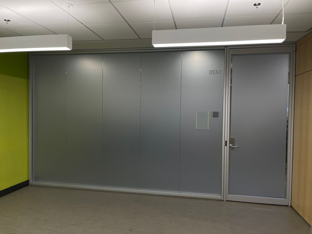 Frosted glass door privacy film Ottawa office