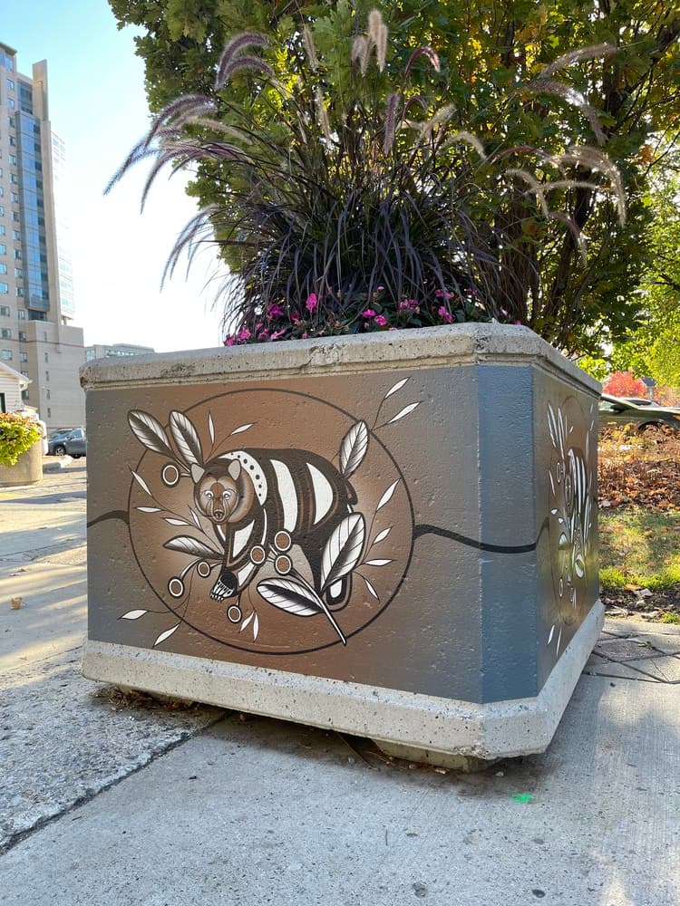 Indigenous community carved HDU monument sign